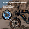 Pikkukuva 8 / 10: Sähköpyörä HillMiles MileZoom 1, moottori 52V 250W, 20*4.0 tuuman renkaat, 25 km/h