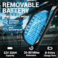 Miniatyrbillede 6 af 7: Elcykel ORLMS V3, Daul-motor 52V 2000W, batteri 52V 25AH