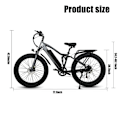 Pikkukuva 10 / 10: Sähkömaastopyörä CMACEWHEEL TP26, 750W 17Ah, 26" * 4.0 fatbike - Harmaa-musta