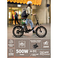 Pikkukuva 10 / 11: Taittuva sähköpyörä Onesport OT16 Max, 20", 500 W moottori, 48 V 18 Ah akku, tuki sovellukselle