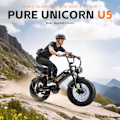 Miniatyrbillede 8 af 11: Fed elcykel 20" PURE UNICORN U5, 1000W 19.2Ah, Moto Style, Sort