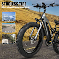 Pikkukuva 9 / 10: Sähkömaastopyörä CMACEWHEEL TP26, 750W 17Ah, 26" * 4.0 fatbike - Harmaa-musta
