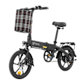 Miniatyrbillede 2 af 11: El-bycykel DYU A1F Pro, motor 36V 250W, fuldt foldbar, sort