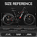 Miniatyrbillede 8 af 11: Tifgalop ES7Pro Elcykel Dobbeltmotor, 1500W, 52V 21Ah Batteri, Sort