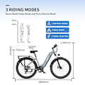 Miniatyrbillede 9 af 11: Byelcykel OneSport OT05, 27,5", 36V 250W motor, supportapp
