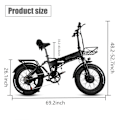 Miniatyrbillede 6 af 8: Sammenklappelig elcykel med fat CMACEWHEEL RX20MAXT, dobbelt motor 1500W, sort
