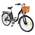 Miniatyrbillede 2 af 11: Retro elektrisk bycykel DYU C6, motor 36V 250W, med kurv og bagagebærer