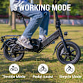 Pikkukuva 10 / 11: Minikokoon taitettava sähköpyörä DYU C3, 14", moottori 36V 250W, musta