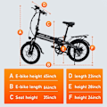 Miniatyrbillede 10 af 10: Sammenklappelig elcykel ORLMS S9, 500W motor, 48V 13Ah batteri, 20" pendler-elcykel