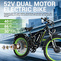 Miniatyrbillede 5 af 7: Elcykel ORLMS V3, Daul-motor 52V 2000W, batteri 52V 25AH