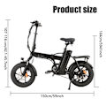 Miniatyrbillede 11 af 11: Bærbar elektrisk bycykel CMACEWHEEL AC16, 350W 18Ah, hydrauliske bremser, sort