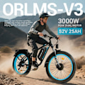 Miniatyrbillede 5 af 8: Elcykel ORLMS V3, Daul-motor 52V 2000W, batteri 52V 25AH