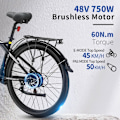 Miniatyrbillede 11 af 11: Elcykel HALO KNIGHT H02, 48V 750W 16Ah, 21-speed, Sort