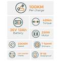 Pikkukuva 5 / 5: Sähköpyörä HillMiles MileCity 1, 26", moottori 36V 250W, vääntömomenttianturilla