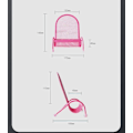 Miniatyrbillede 4 af 5: Sød mobilholder i form af en stol | Lyserødt metalstativ | Til skriveborde, kontorer og arbejdspladser – kreativ udsmykning