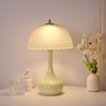 Miniatyrbild 2 av 5: Bordslampa för sovrum, sänglampa, lyxig, exklusiv atmosfär, krämfärgad nattlampa