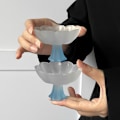 Miniatyrbillede 2 af 5: Lys Luksus Stil Frostet Blå Lotus Høj Glas Tekop / Vandglas / Vinglas Todelt Sæt, Niche Høj Værdi Valg