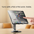 Miniatyrbild 3 av 5: Philips DLK2315S/93 Mobil- och Surfplatthållare | Justerbar Höjd & 360° Rotation | Hopfällbart Stativ i Aluminium | För iPad,