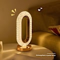 Miniatyrbillede 2 af 5: Luksus Krystal Kvalitet Guld Oval-formet Bordlampe - Hyggelig Hjem Indretning Natlampe