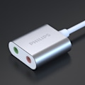 Miniatyrbillede 3 af 5: Philips ekstern USB-lydkortadapter - USB til 3,5 mm hovedtelefon- og mikrofonstik, driverløs plug & play til pc/PS4 - SWR1656Y