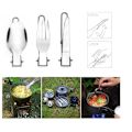 Miniatyrbillede 2 af 5: Udendørs Camping Multifunktionel Foldbar Combo Sæt Kniv, Gaffel og Ske Bestik.
