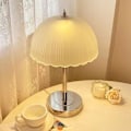 Miniatyrbillede 2 af 5: Gulvlampe med retro glas lampeskærm