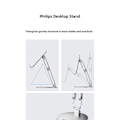 Miniatyrbild 4 av 5: Philips DLK2314S/93 iPad- och Mobilhållare | Stabil Bordsmontering | 360° Rotation & Justerbar Höjd | Hopfällbar Aluminiumhållare för Streaming, Studi