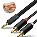 Miniatyrbild 3 av 5: Philips koppar 3,5 mm till dubbel lotus ljudkabel i två 3,5 till 2RCA hane till hane hjärnanslutningskabel 3 meter
