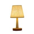 Miniatyrbillede 1 af 5: Enkel bordlampe i træ med lampeskærm i hør