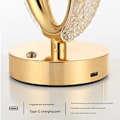 Miniatyrbillede 4 af 5: Luksus Krystal Kvalitet Guld Oval-formet Bordlampe - Hyggelig Hjem Indretning Natlampe