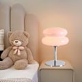 Miniatyrbillede 2 af 5: Moderne enkel bordlampe med lyserøde dobbelt afrundede glaskopper