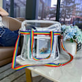 Miniatyrbild 4 av 5: Transparent tygväska Dragkedjeväska Transparent tygväska Transparent necessär Transparent toalettväska