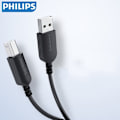 Miniatyrbild 2 av 5: Philips USB datakabel för skrivare 2 meter AM/BM fyrkantig portkontakt datakabel anslutningskabel för skrivare