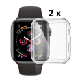 Miniatyrbillede 1 af 5: 2-pck Heltäckande Skal till AppleWatch 4/5/6/SE Skärmskydd 44mm Transparent