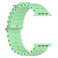 Miniatyrbillede 4 af 5: Apple Watch kompatibelt Wave Armband Silikon PISTAGE 42/44/45/49 mm Pastel green