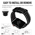Pikkukuva 3 / 7: Apple Watch kompatibelt Armband LÄDER SVART 38/40/41 mm Black one size