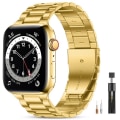 Pikkukuva 1 / 7: Apple Watch kompatibelt Armband Metall GULD 42/44/45/49mm Gold