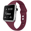 Miniatyrbild 1 av 3: Smalt Apple Watch kompatibelt Armband Silikon VINRÖD 38/40/41 mm WineRed L