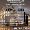 Pikkukuva 5 / 5: 2-Pack XIAOMI REDMI 12C Näytönsuoja & 2-Pack linssinsuoja - Karkaistu Lasi 9H - Super laatu 3D