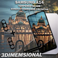 Miniatyrbillede 4 af 5: 2-Pack SAMSUNG A14 Skærmbeskyttelse & 2-Pack linsebeskyttelse - Hærdet Glas 9H - Super kvalitet 3D