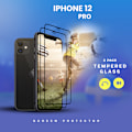 Miniatyrbillede 2 af 4: 2-Pack IPHONE 12 PRO Skærmbeskyttelse - Hærdet Glas 9H - Super kvalitet 3D