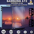 Miniatyrbild 1 av 5: 2-Pack Samsung A72 & 2-Pack linsskydd - Härdat Glas 9H - Super kvalitet 3D