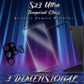 Miniatyrbild 4 av 5: 1-Pack Samsung S23 Ultra Skärmskydd & 1-Pack linsskydd - Härdat Glas 9H - Super kvalitet 3D
