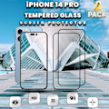 Pikkukuva 1 / 5: 2-Pack IPHONE 14 PRO Näytönsuoja - Karkaistu Lasi 9H - Super laatu 3D