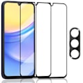 Miniatyrbild 1 av 7: 2-Pack Samsung A16 Skärmskydd & 1-Pack linsskydd - Härdat Glas 9H - Super kvalitet 3D