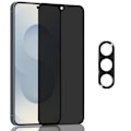Pikkukuva 1 / 7: 1-Pack Samsung S25 Plus Privacy Näytönsuoja & 1-Pack linssinsuoja - Karkaistu Lasi 9H - Super laatu 3D