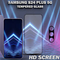 Miniatyrbillede 2 af 5: 1-Pack SAMSUNG S24 PLUS Skærmbeskyttelse & 1-Pack linsebeskyttelse - Hærdet Glas 9H - Super kvalitet 3D