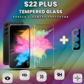 Miniatyrbild 1 av 5: 1-Pack Samsung S22 Plus Skärmskydd & 1-Pack linsskydd - 9H Glas