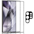 Miniatyrbillede 1 af 7: 2-Pack SAMSUNG S24 ULTRA Skærmbeskyttelse & 1-Pack linsebeskyttelse - Hærdet Glas 9H - Super kvalitet 3D