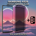 Miniatyrbild 3 av 5: 2-Pack Privacy Samsung A52S Skärmskydd & 1-Pack linsskydd - Härdat Glas 9H - Super kvalitet 3D